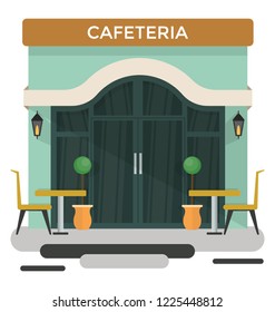 Building of cafeteria illustration