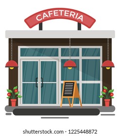 Building of cafeteria illustration
