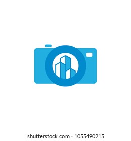 Building Camera Logo Icon Design