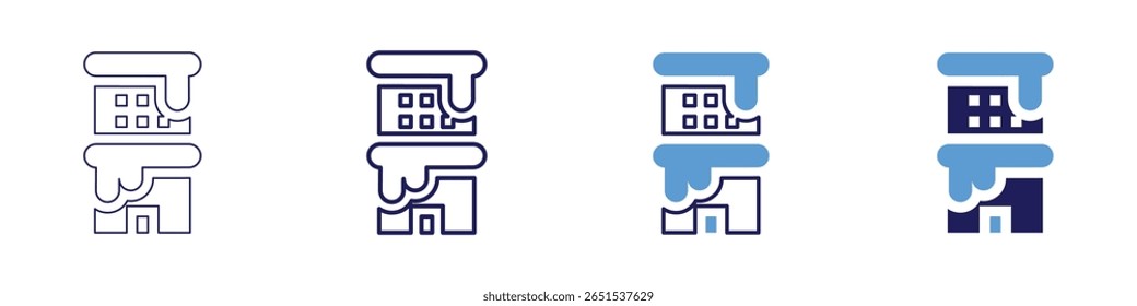 Building capacity icon in 4 different styles. Thin Line, Line, Bold Line, Duotone. Duotone style. Editable stroke.