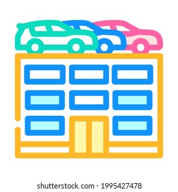 building car parking color icon vector. building car parking sign. isolated symbol illustration