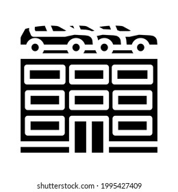 building car parking glyph icon vector. building car parking sign. isolated contour symbol black illustration