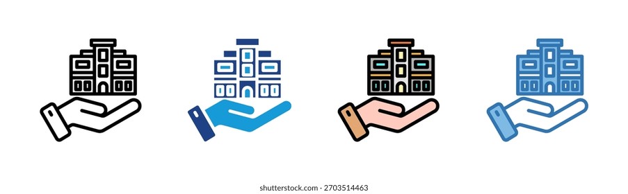 Building Care icon set multiple style collection