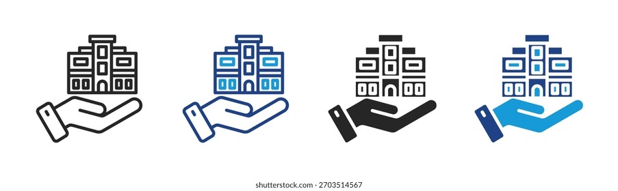 Building Care icon set multiple style collection