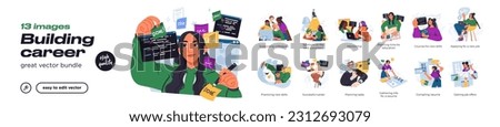 Building career, professional growth and self development business concept illustrations. Vector illustration