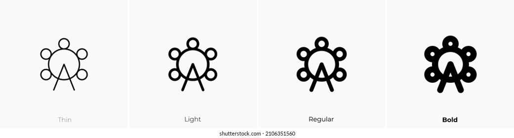 building carousel icon. Thin, Light Regular And Bold style design isolated on white background