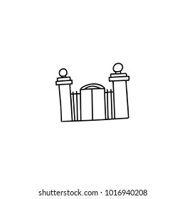 Building cartoon icon isolated on white background