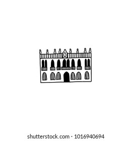 Building cartoon icon isolated on white background