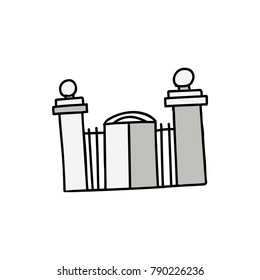 Building cartoon icon isolated on white background
