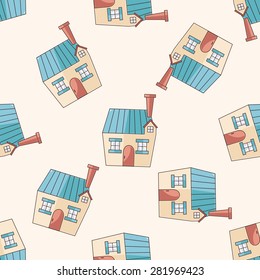 Building , cartoon seamless pattern background