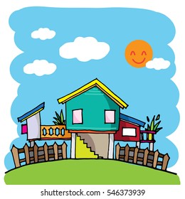 building cartoon vector character