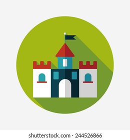 Building castle flat icon with long shadow,eps10