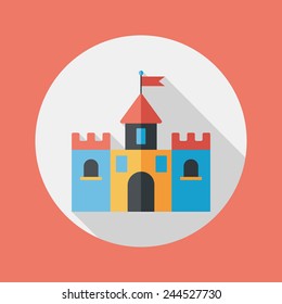 Building castle flat icon with long shadow,eps10
