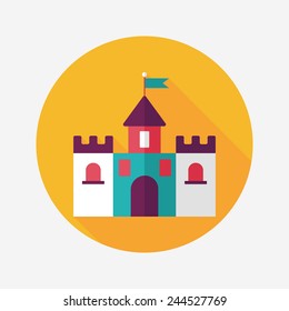 Building castle flat icon with long shadow,eps10