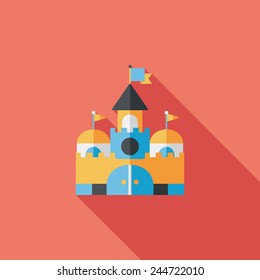 Building castle flat icon with long shadow,eps10