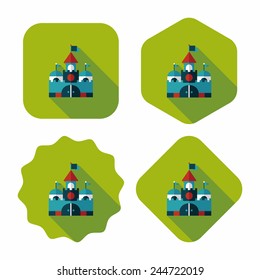 Building castle flat icon with long shadow,eps10