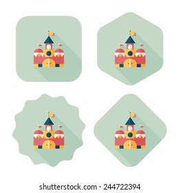 Building castle flat icon with long shadow,eps10