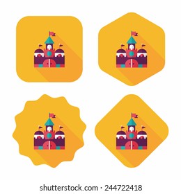 Building castle flat icon with long shadow,eps10