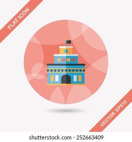 Building castle flat icon with long shadow,eps10