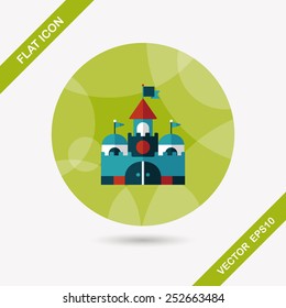 Building castle flat icon with long shadow,eps10