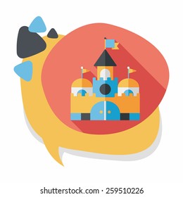 Building castle flat icon with long shadow,eps10