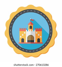 Building castle flat icon with long shadow,eps10