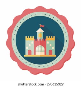 Building castle flat icon with long shadow,eps10