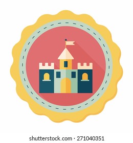 Building castle flat icon with long shadow,eps10