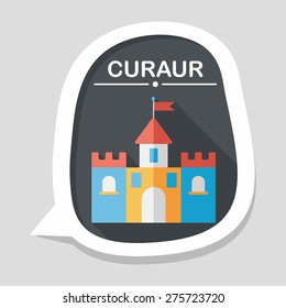 Building castle flat icon with long shadow,eps10
