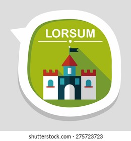 Building castle flat icon with long shadow,eps10