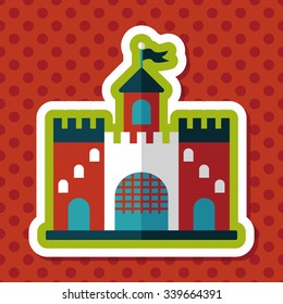 Building castle flat icon with long shadow,eps10