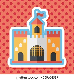 Building castle flat icon with long shadow,eps10