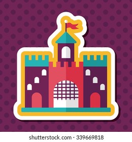 Building castle flat icon with long shadow,eps10