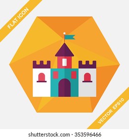 Building castle flat icon with long shadow,eps10