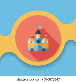 Building castle flat icon with long shadow,eps10