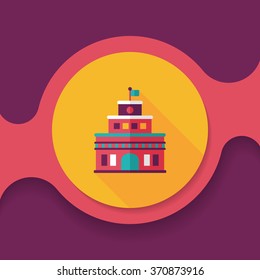 Building castle flat icon with long shadow,eps10