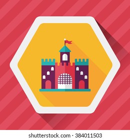 Building castle flat icon with long shadow,eps10