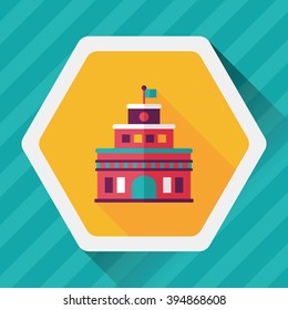 Building castle flat icon with long shadow,eps10