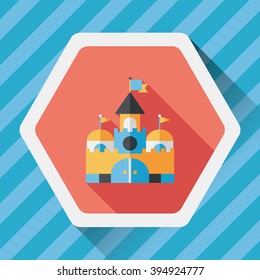 Building castle flat icon with long shadow,eps10