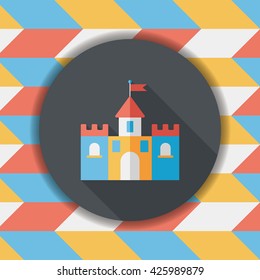Building castle flat icon with long shadow,eps10