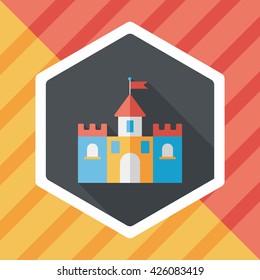 Building castle flat icon with long shadow,eps10