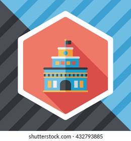 Building castle flat icon with long shadow,eps10