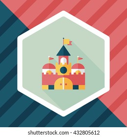 Building castle flat icon with long shadow,eps10