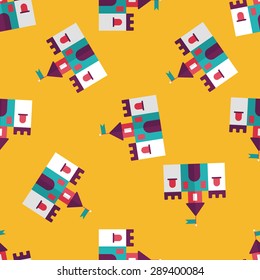 Building castle flat icon,eps10 seamless pattern background