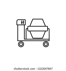 Building Cement, Cement Mixer line vector design of construction, presentation template for website banner and landing page header, timeline, infographics - Vector