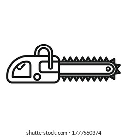 Building chainsaw icon. Outline building chainsaw vector icon for web design isolated on white background