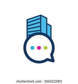 Building Chat Logo Icon Design