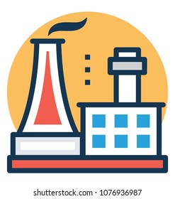 
Building with chimney, an industrial site or factory
