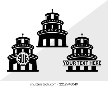 Building Of Chinese SVG Printable Vector Illustration