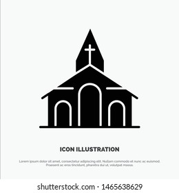 Building, Christmas, Church, Spring solid Glyph Icon vector. Vector Icon Template background